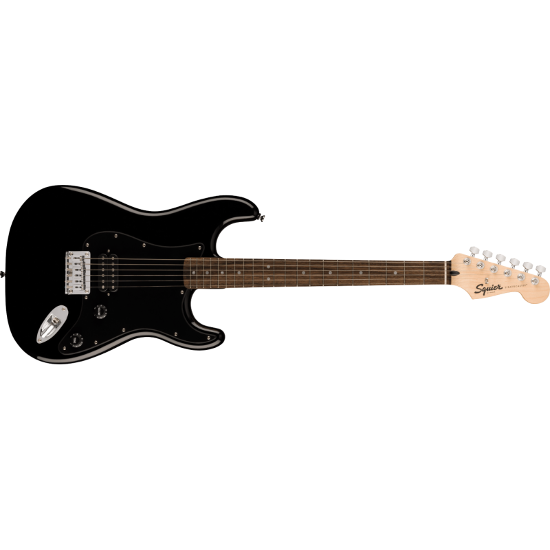 Squier Sonic Stratocaster HT H, LF, Black Pickguard, Black - 1