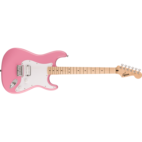 Squier Sonic Stratocaster HT H, MF, White Pickguard, Flash Pink - 1