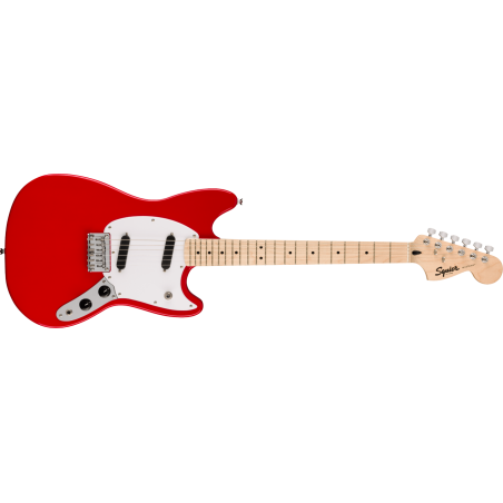 Squier Sonic Mustang  MF, White Pickguard, Torino Red - 1