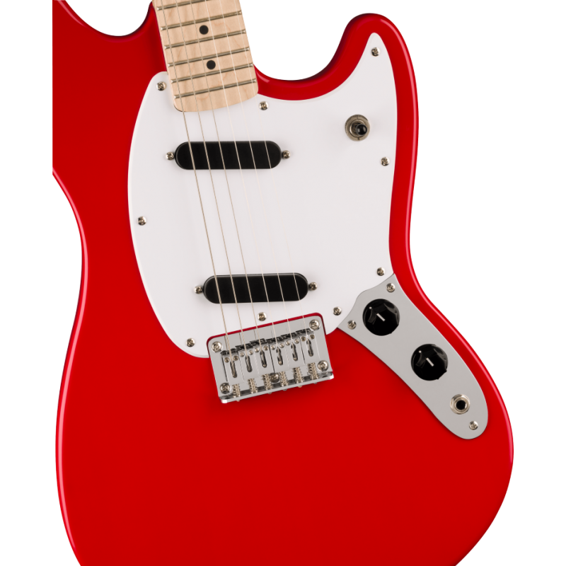 Squier Sonic Mustang  MF, White Pickguard, Torino Red - 3