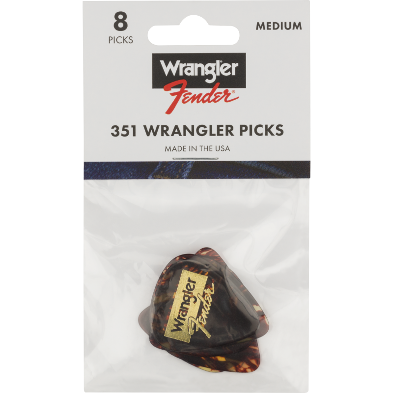 Fender  and Wrangler Picks, 351 Shape, Tortoiseshell, (8) - 2