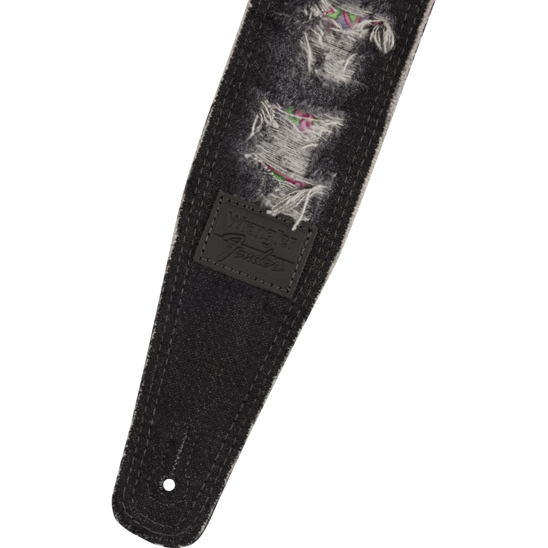 Fender  x Wrangler Ripped Denim Strap, Black - 2