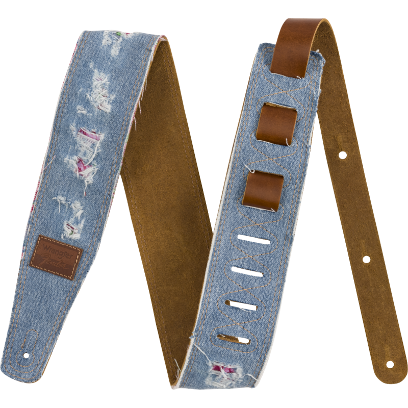 Fender  x Wrangler Ripped Denim Strap, Indigo - 1