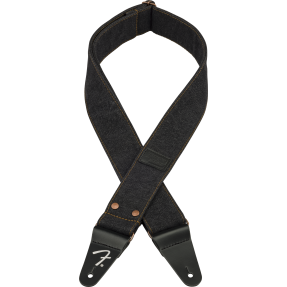 Fender  x Wrangler Riveted Denim Strap, Black - 1