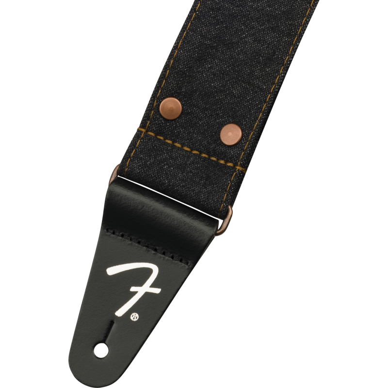 Fender  x Wrangler Riveted Denim Strap, Black - 2