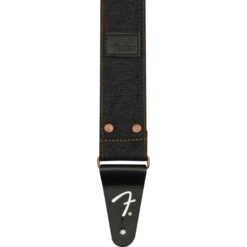 Fender  x Wrangler Riveted Denim Strap, Black - 4