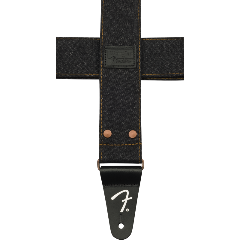 Fender  x Wrangler Riveted Denim Strap, Black - 5