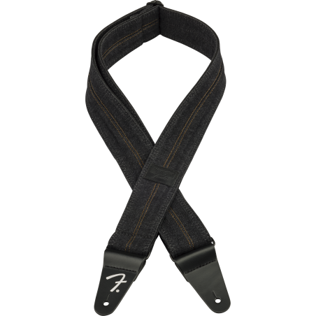 Fender  x Wrangler Denim Strap, Washed Black Stitch - 1