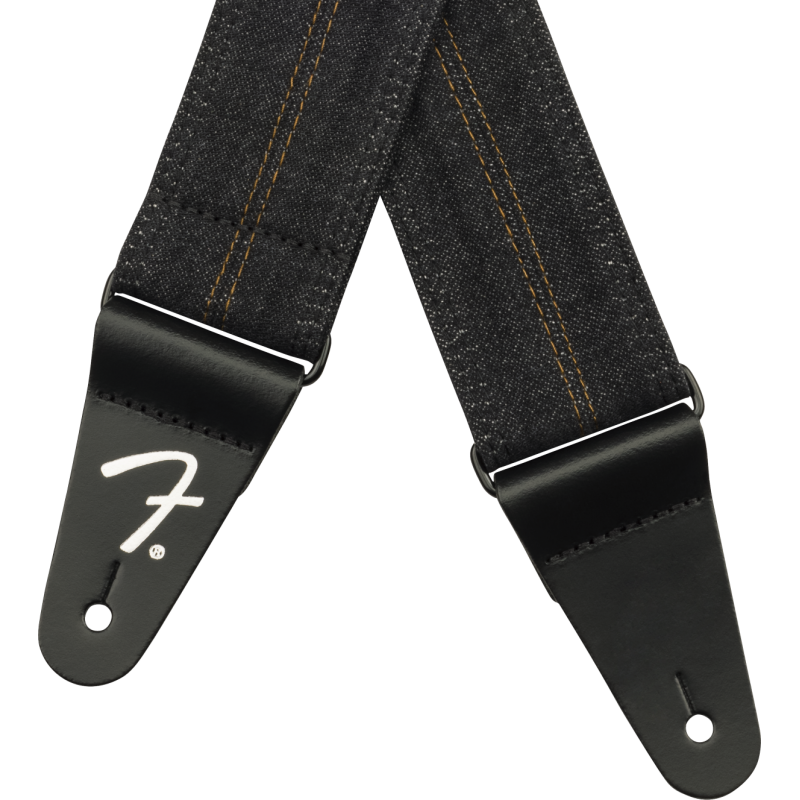 Fender  x Wrangler Denim Strap, Washed Black Stitch - 3