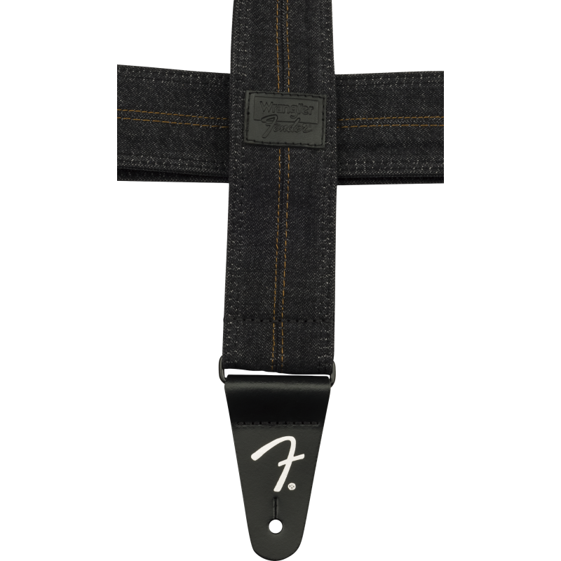 Fender  x Wrangler Denim Strap, Washed Black Stitch - 5