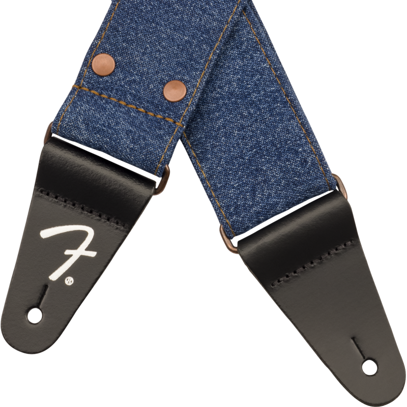 Fender  x Wrangler Riveted Denim Strap, Indigo - 3