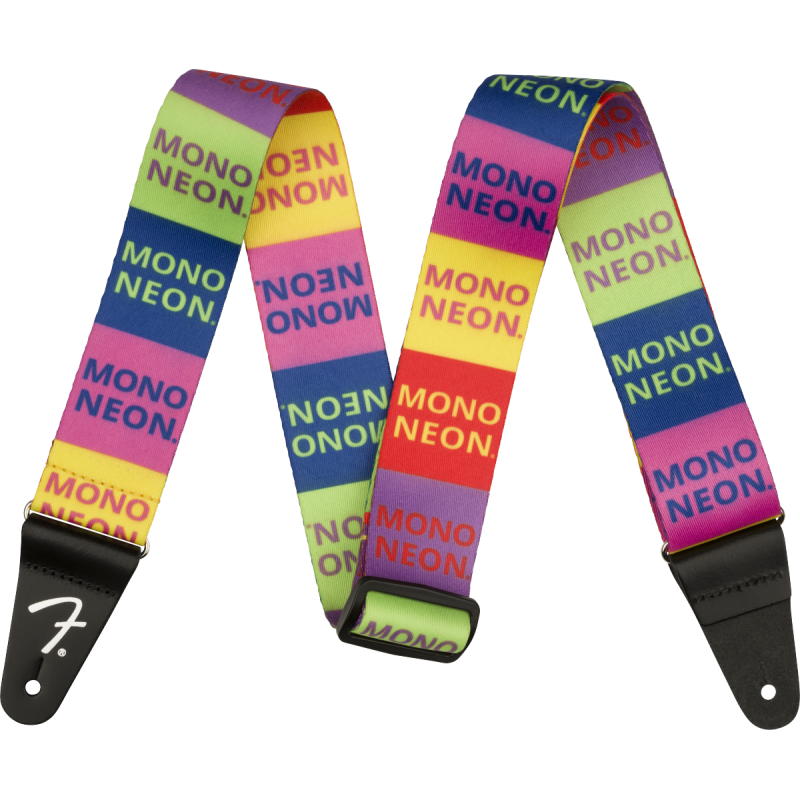 Fender MonoNeon Logo Strap, Multi-Color, 2" - 1 Fender MonoNeon Logo Strap, Multi-Color, 2" - 1