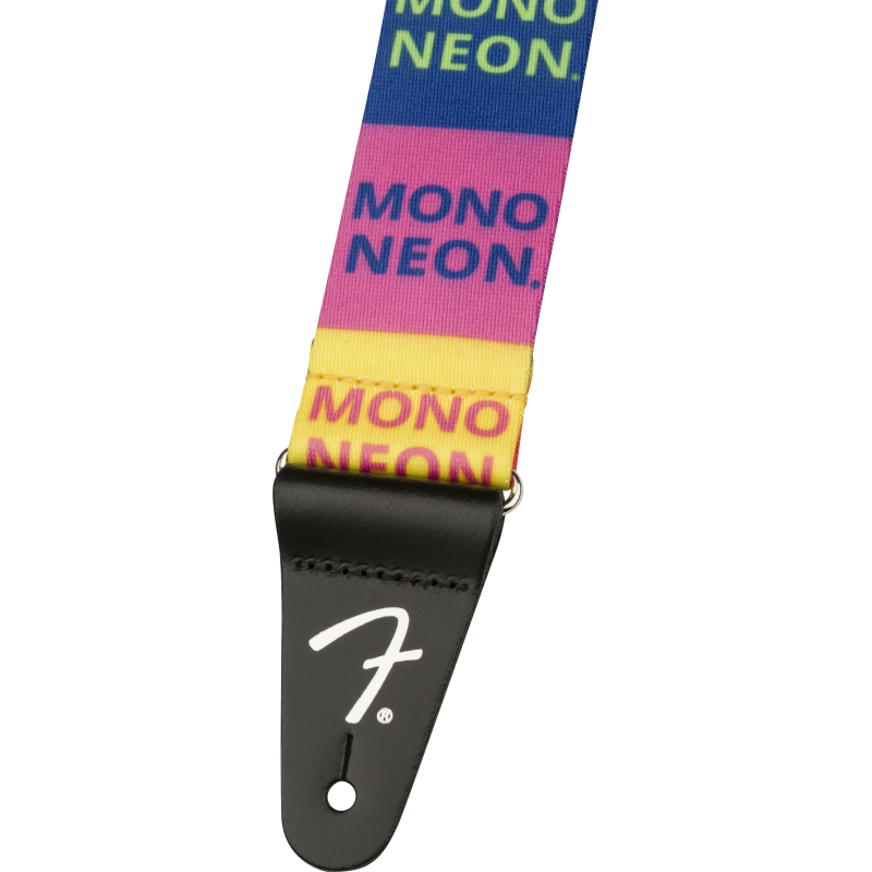 Fender MonoNeon Logo Strap, Multi-Color, 2" - 2 Fender MonoNeon Logo Strap, Multi-Color, 2" - 2