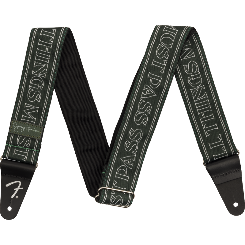 Fender George Harrison All Things Must Pass Logo Strap, Green - 1 Fender George Harrison All Things Must Pass Logo Strap, Green - 1