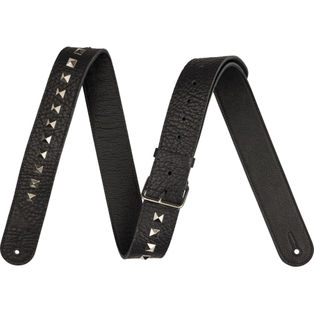 Jackson  Metal Stud Leather Strap, Black, 2.5" - 1