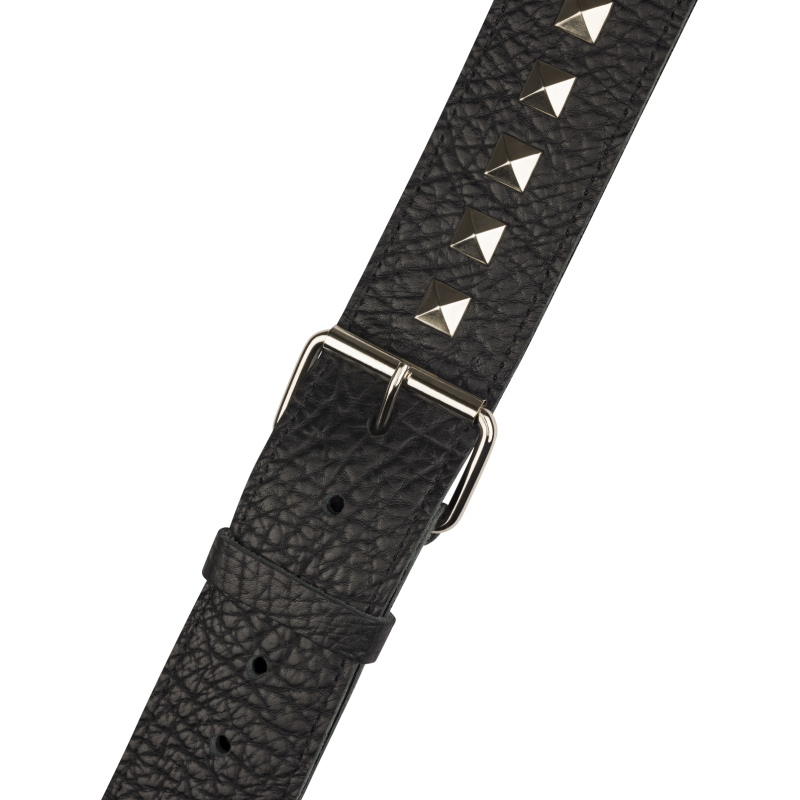 Jackson  Metal Stud Leather Strap, Black, 2.5" - 3