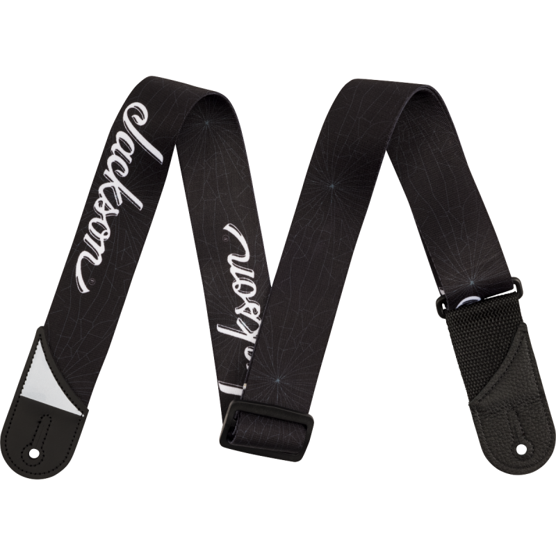 Jackson  White Logo Strap, Black, 2" - 1