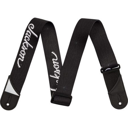 Jackson  White Logo Strap, Black, 2" - 1