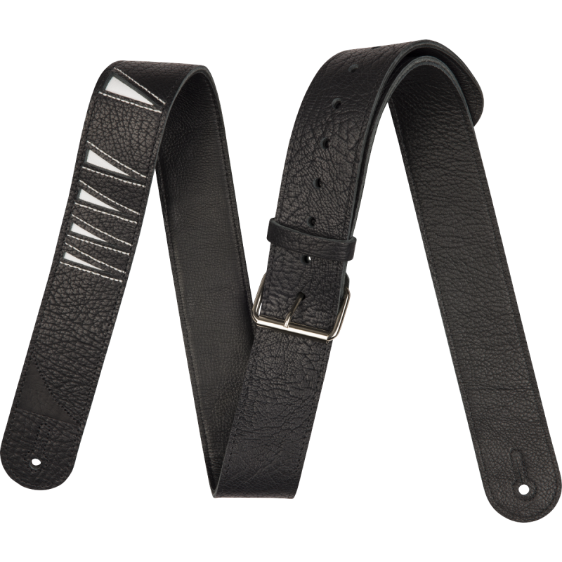 Jackson  Shark Fin Leather Strap, Black and White, 2" - 1