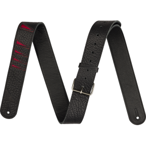 Jackson  Shark Fin Leather Strap, Red and Black, 2" - 1