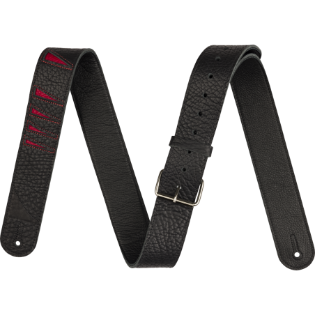 Jackson  Shark Fin Leather Strap, Red and Black, 2" - 1