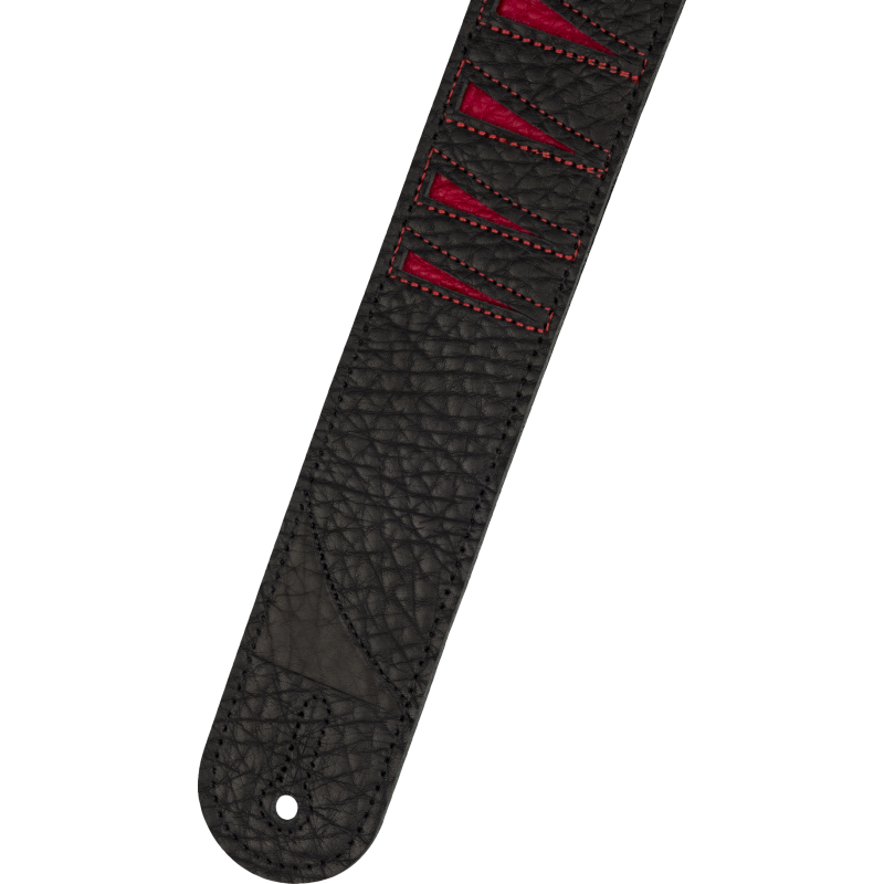 Jackson  Shark Fin Leather Strap, Red and Black, 2" - 2