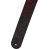 Jackson  Shark Fin Leather Strap, Red and Black, 2" - 2