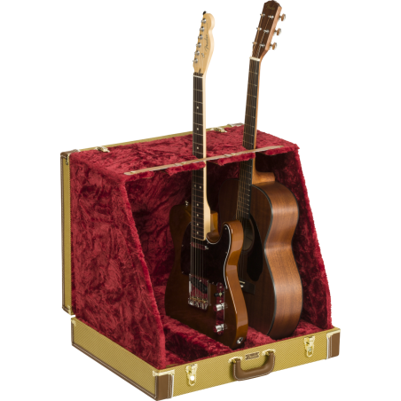 Fender  Classic Series Case Stand - 3 Guitar, Tweed - 1