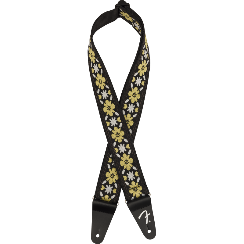 Fender Pasadena Woven Strap, Yellow Clover, 2" - 1