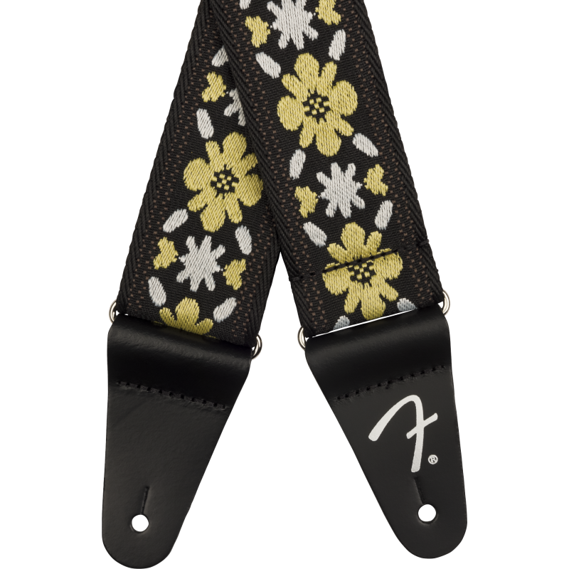 Fender Pasadena Woven Strap, Yellow Clover, 2" - 2