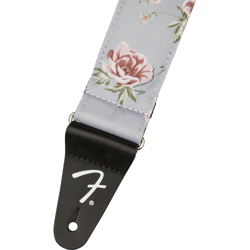 Fender Floral Strap, Gray, 2" - 2 Fender Floral Strap, Gray, 2" - 2