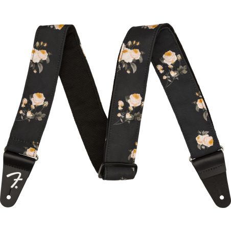 Fender Floral Strap, Black, 2" - 1