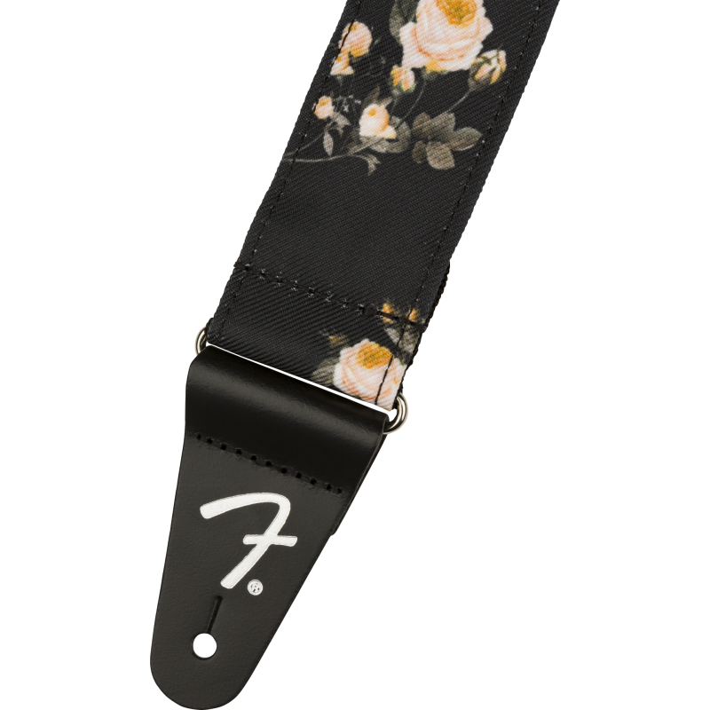 Fender Floral Strap, Black, 2" - 2 Fender Floral Strap, Black, 2" - 2