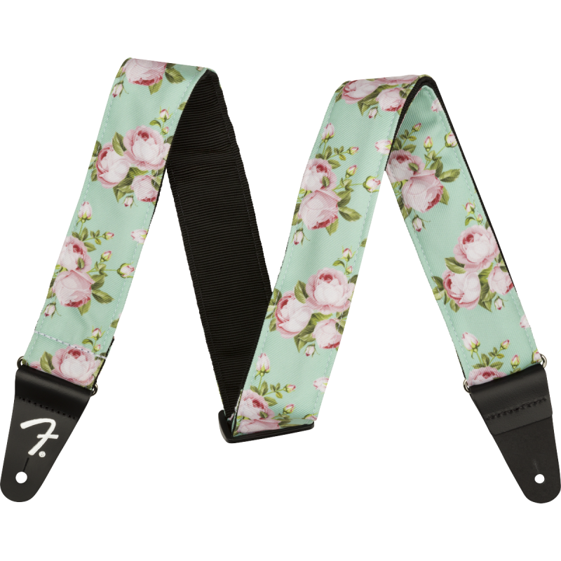 Fender Floral Strap, Surf Green, 2" - 1 Fender Floral Strap, Surf Green, 2" - 1