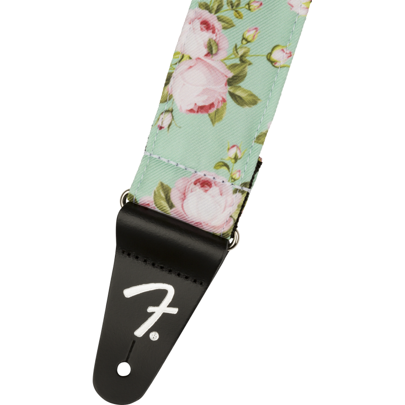 Fender Floral Strap, Surf Green, 2" - 2 Fender Floral Strap, Surf Green, 2" - 2