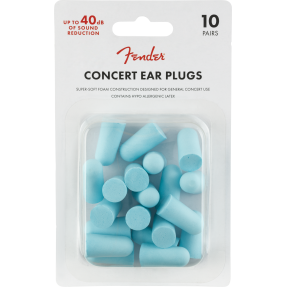 Fender Concert Ear Plugs (10 Pair), Daphne Blue - 1