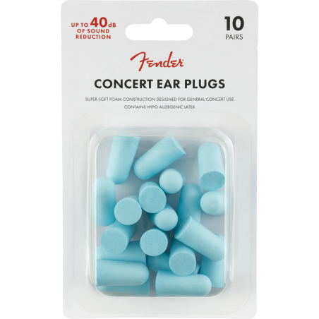 Fender Concert Ear Plugs (10 Pair), Daphne Blue - 1