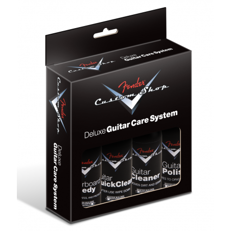 Fender Custom Shop Deluxe Guitar Care System, 4 Pack, Black - 1