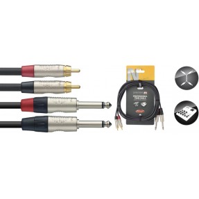 Stagg NTC1.5PCMR - podwójny kabel połączeniowy 1,5m - 1