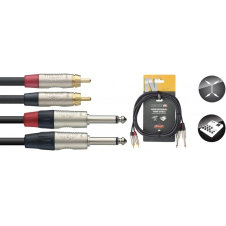 Stagg NTC1.5PCMR - podwójny kabel połączeniowy 1,5m - 1