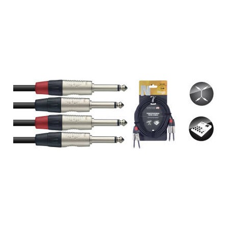 Stagg NTC3PR - podwójny kabel połączeniowy 3m - 1