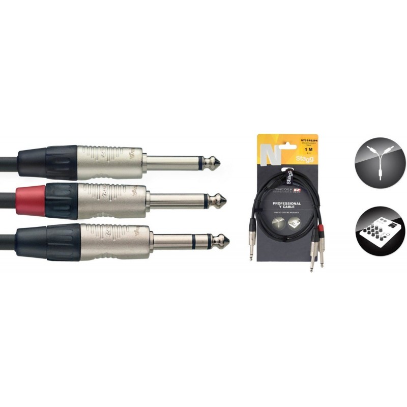 Stagg NYC1/PS2PR - kabel instrumentalny 1m - 1 Stagg NYC1/PS2PR - kabel instrumentalny 1m - 1
