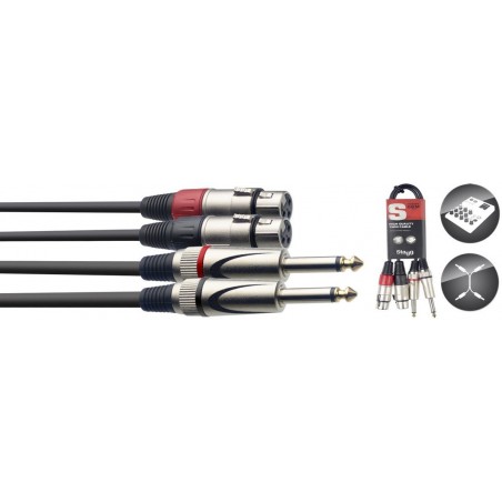 Stagg STC060PXF - podwójny kabel połączeniowy 60cm - 1