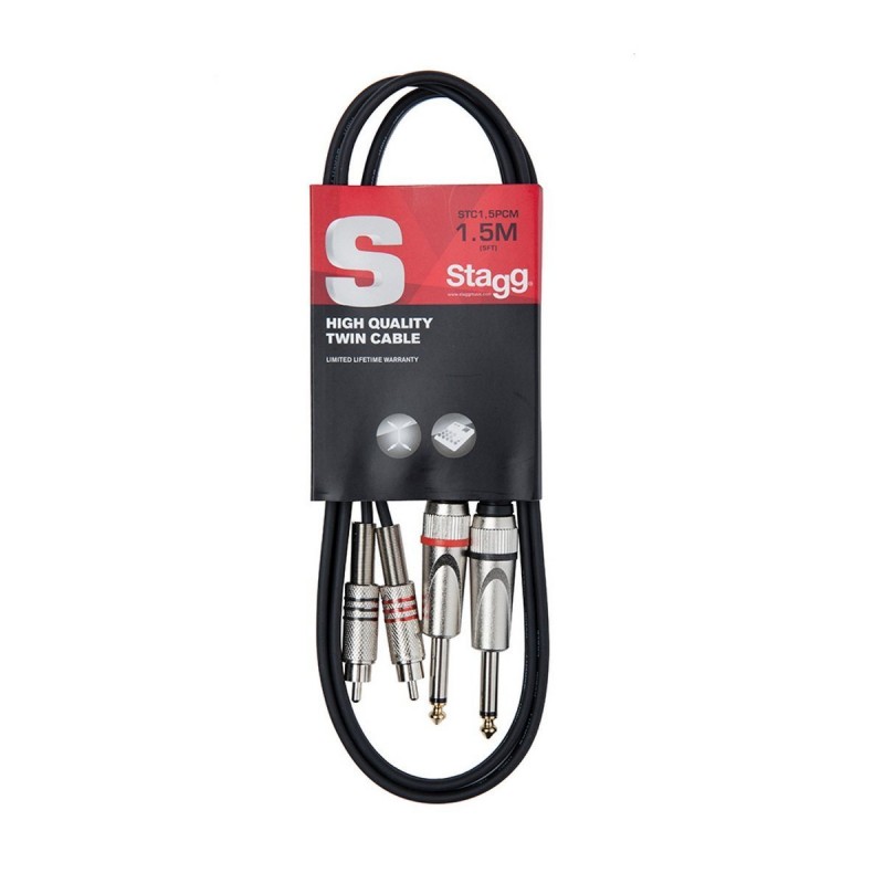 Stagg STC1,5PCM - podwójny kabel połączeniowy 1,5m - 2 Stagg STC1,5PCM - podwójny kabel połączeniowy 1,5m - 2