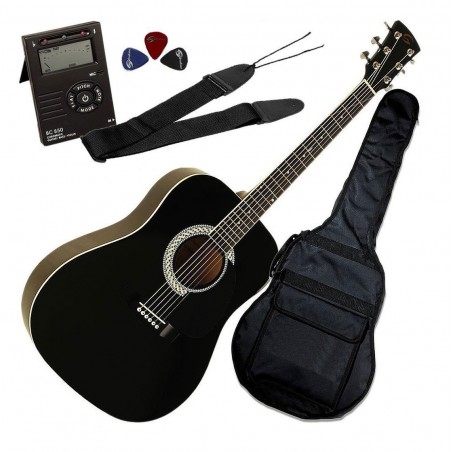 Soundsation AGPKG100BK Pack - gitara akustyczna plus zestaw akcesoriów - 1
