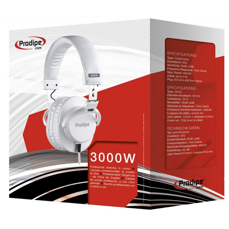 Prodipe 3000W - profesjonalne słuchawki studyjne - 3