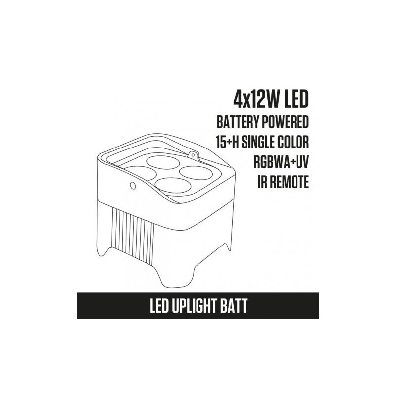 Fractal Lights LED UPLIGHT BATT 4x12W - naświetlacz LED