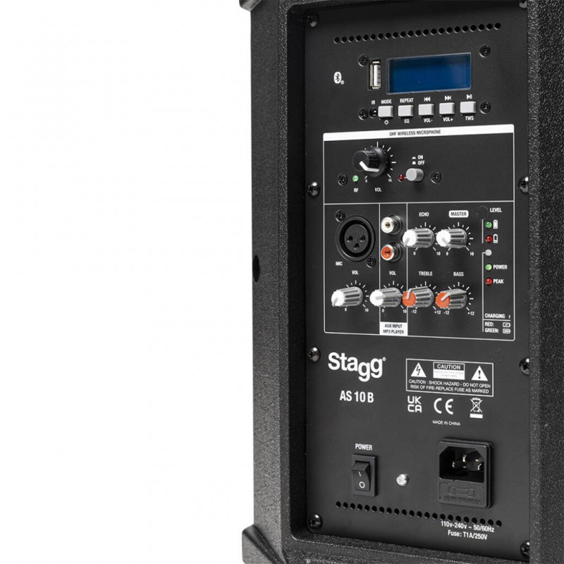 Stagg AS 10B - dwudrożna kolumna aktywna 250W UHF - 5 Stagg AS 10B - dwudrożna kolumna aktywna 250W UHF - 5