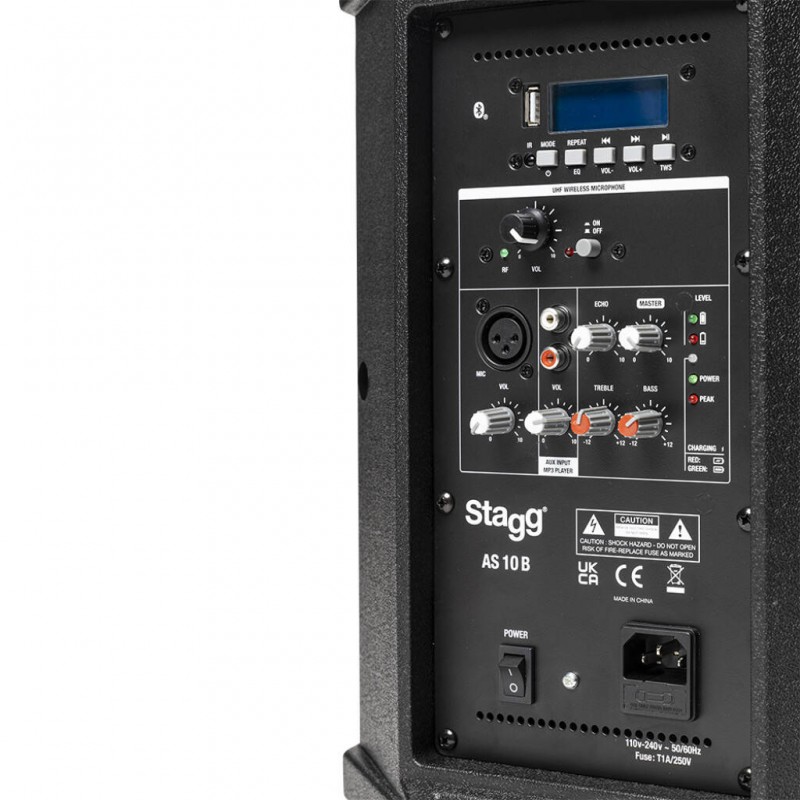 Stagg AS 10B - dwudrożna kolumna aktywna 250W UHF - 5