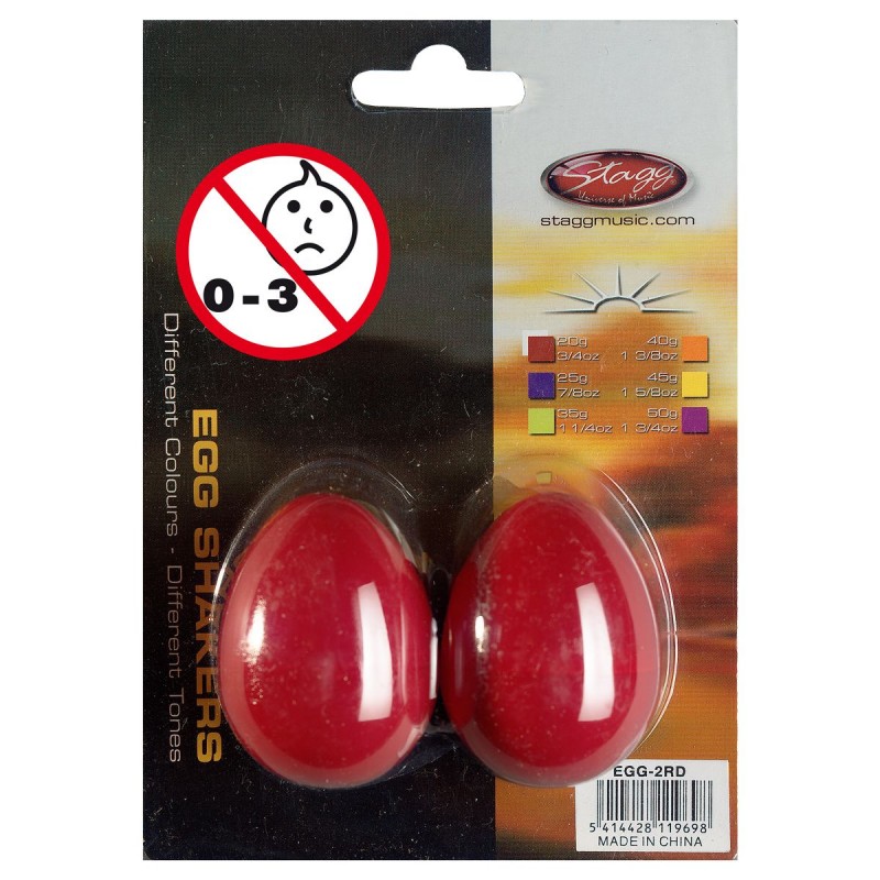 Stagg EGG 2 RD - shakery plastikowe czerwone - 1